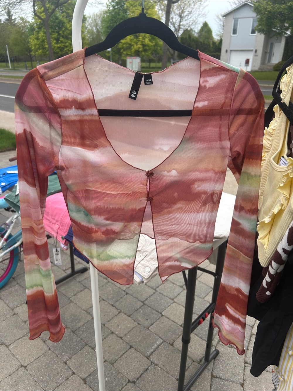 Garage Sheer Pink Long Sleeve Blouse